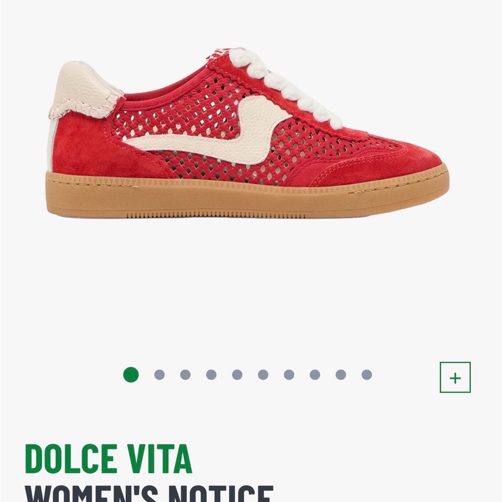 Dolce Vita Red and Cream Women's Sneakers Size 6.5/7